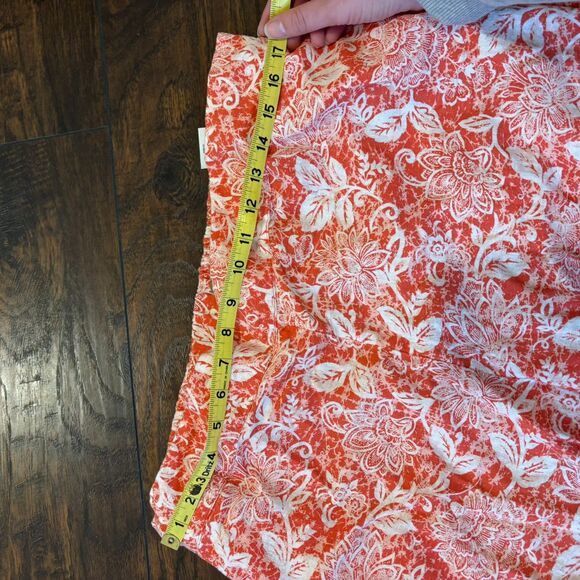 Naturals d&co Orange Bright Floral Flowy Linen Blend Summer Beachy Wide Leg Pant - Picture 8 of 8